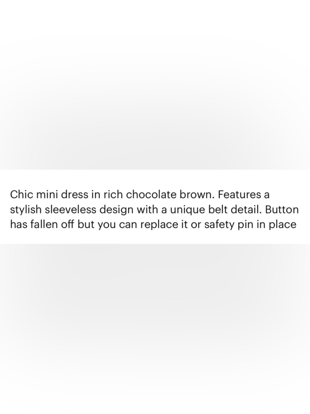 Zara Brown Sleeveless Mini Dress with Belt - Picture 5 of 5